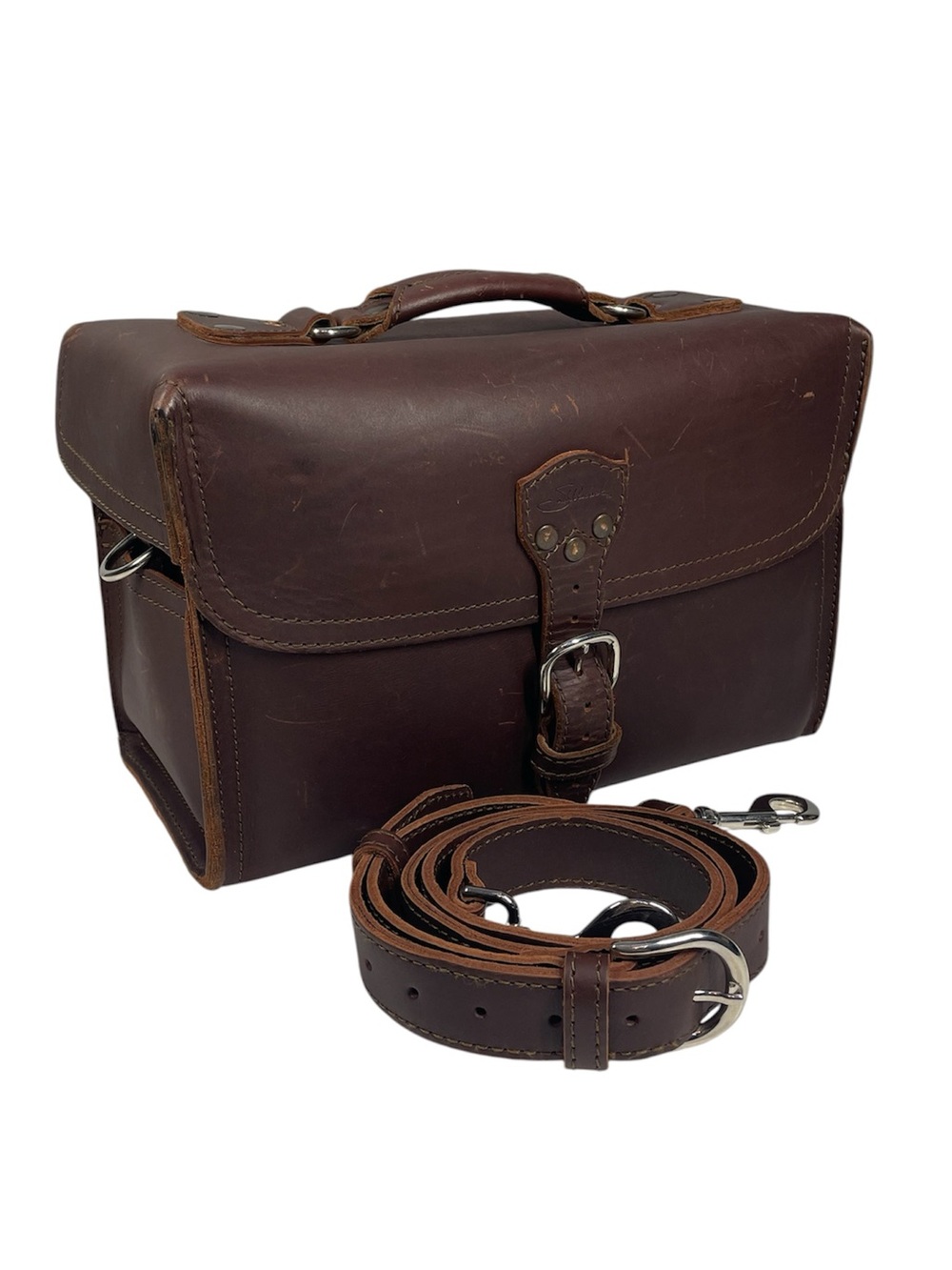 Saddleback Leather Co Script Era Large Gadget Camera Utility Bag Case w/Strap